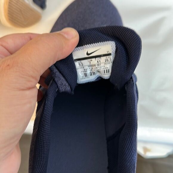 NIKE 9.5 Run Swift Women’s Heather Indigo Blue Knit White Running Sneakers - Picture 9 of 11